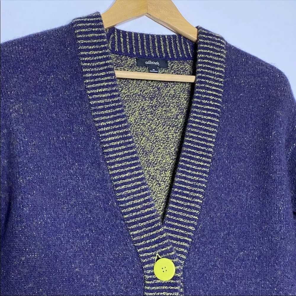 Allbirds Merino Wool Cardigan in Nebula - Lime Buttons
